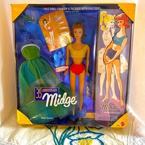 **Sold ** Barbie “1963 35th Anniversary Midge Doll “Barbie 1997 NRFB